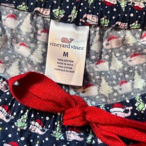 Vineyard Vines Holiday Print Pajama Bottoms with Red Tie
